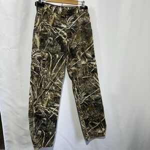 Men's Realtree Max 5 Camo Cargo Hunting Pants Waterfowl Marsh Cotton Small